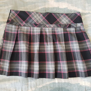 Plaid Pink & Grey TWIK Mini Skirt - S/M